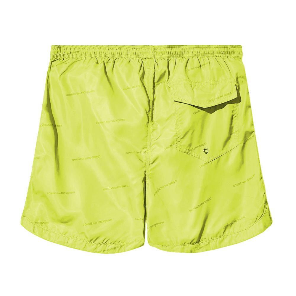 Yellow Polyester Men's Swimwear Short