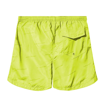 Yellow Polyester Men's Swimwear Short