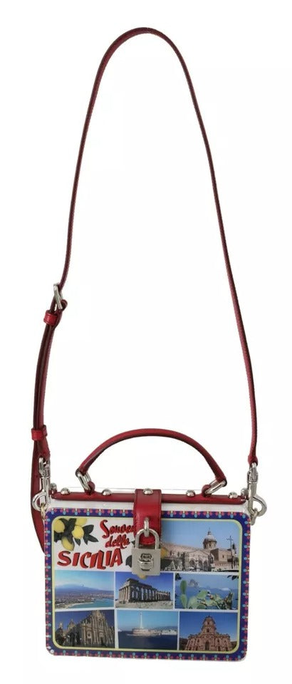 Quadratische Handtasche „Sicilia“ aus Plexiglas in Weiß
