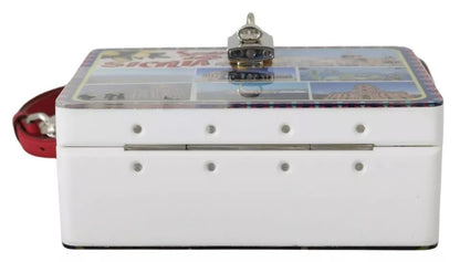 Quadratische Handtasche „Sicilia“ aus Plexiglas in Weiß