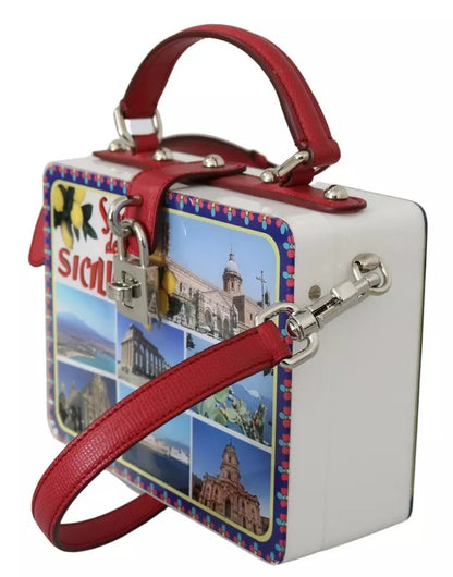 Quadratische Handtasche „Sicilia“ aus Plexiglas in Weiß