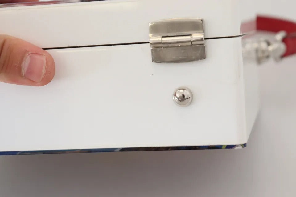 Quadratische Handtasche „Sicilia“ aus Plexiglas in Weiß