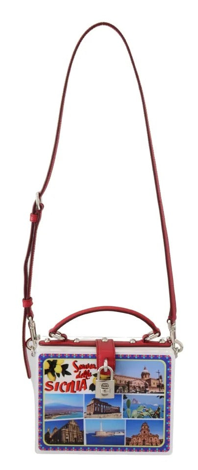 Quadratische Handtasche „Sicilia“ aus Plexiglas in Weiß