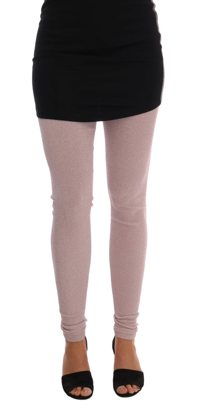 Elegante rosa Stretchhose mit mittlerer Taille