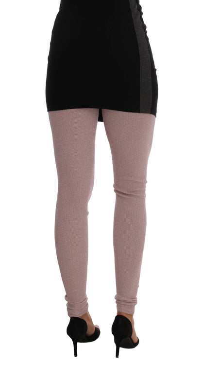 Elegante rosa Stretchhose mit mittlerer Taille