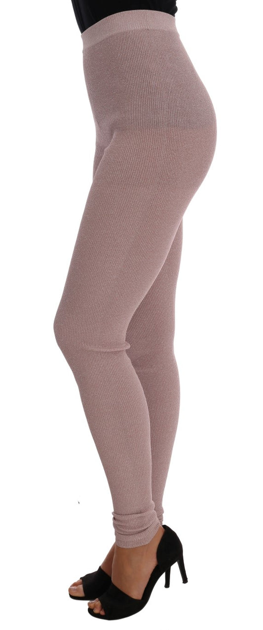 Elegante rosa Stretchhose mit mittlerer Taille