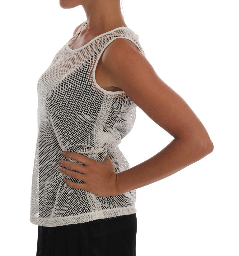 Ärmelloses Tank Top aus transparentem Netz
