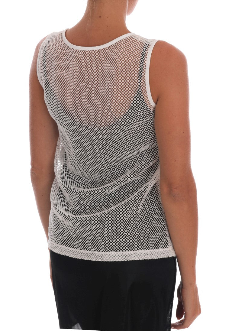 Ärmelloses Tank Top aus transparentem Netz