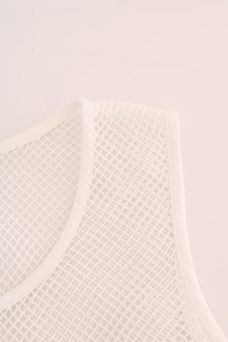 Ärmelloses Tank Top aus transparentem Netz