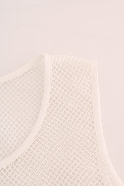 Ärmelloses Tank Top aus transparentem Netz