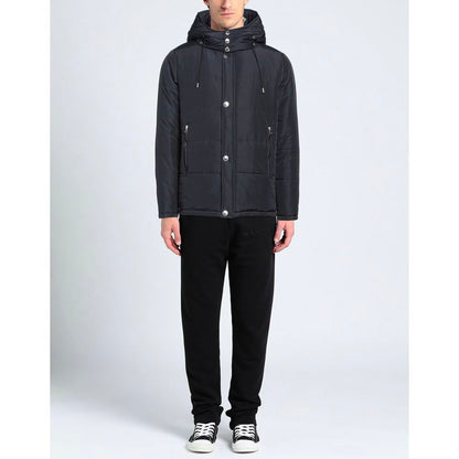 Elegante blaue Aquascutum-Jacke mit abnehmbarer Kapuze