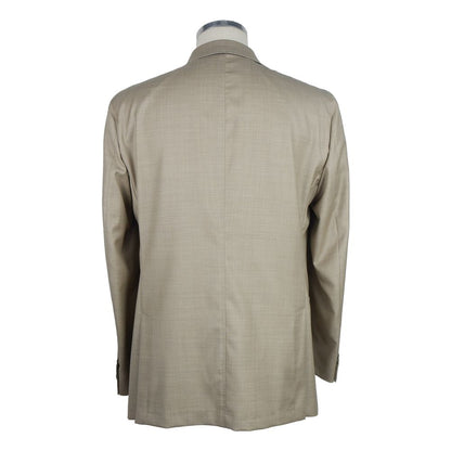 Beige Wool Men's Blazer
