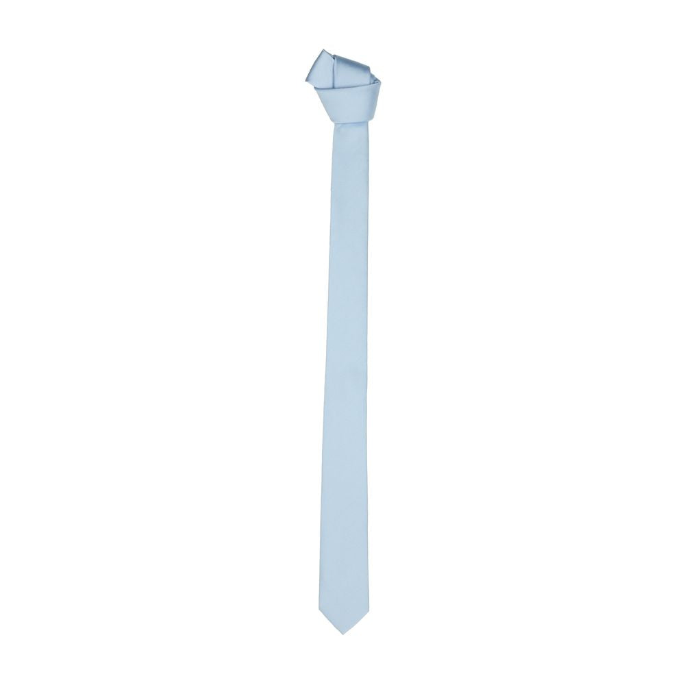 Elegante schmale Krawatte aus Seide in Himmelblau für Herren