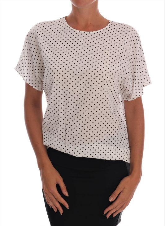 Schicke Seidenbluse mit Punkten