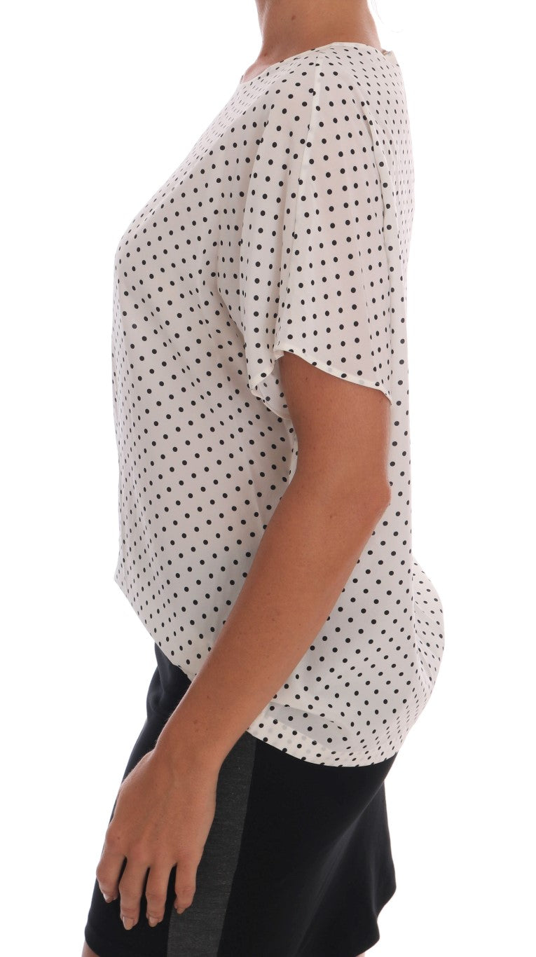 Schicke Seidenbluse mit Punkten