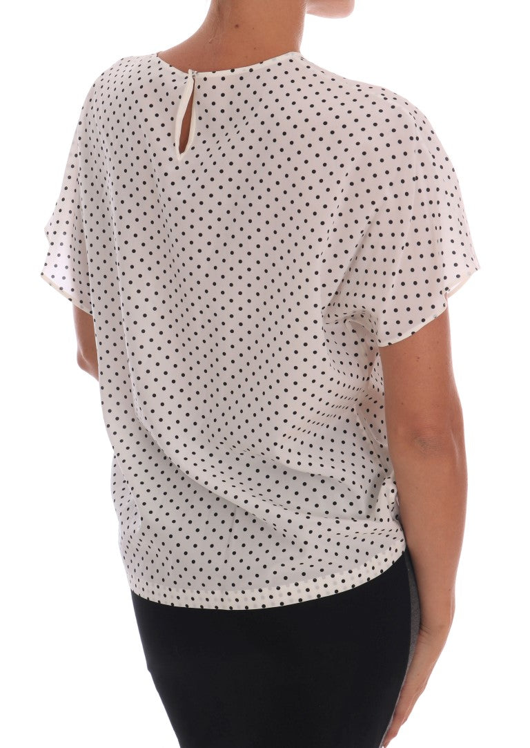 Schicke Seidenbluse mit Punkten