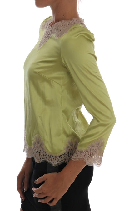 Elegante Seidenbluse mit floraler Spitze