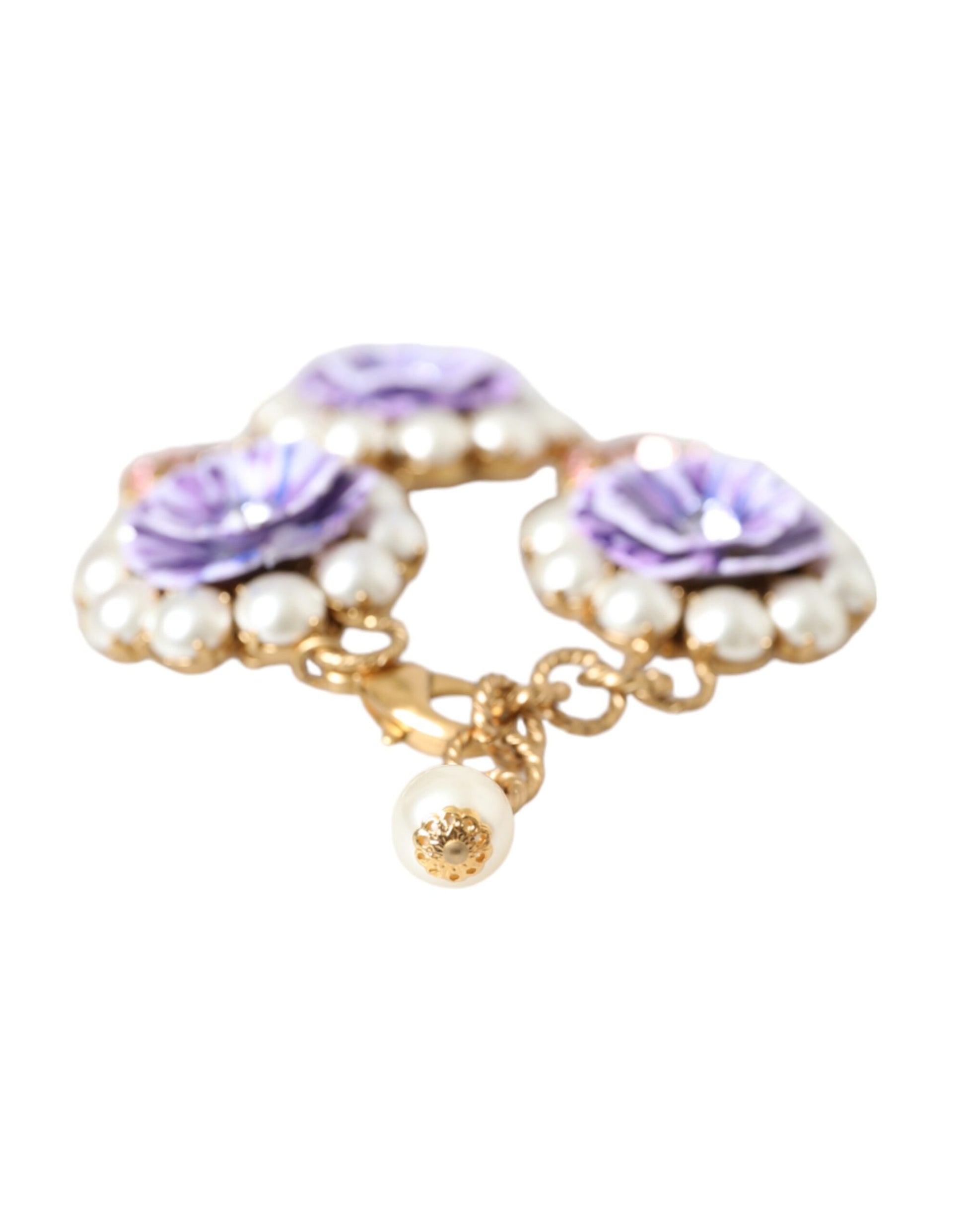 Goldfarbenes FIORI BLOOMING Armband mit floralen Barockkristallen
