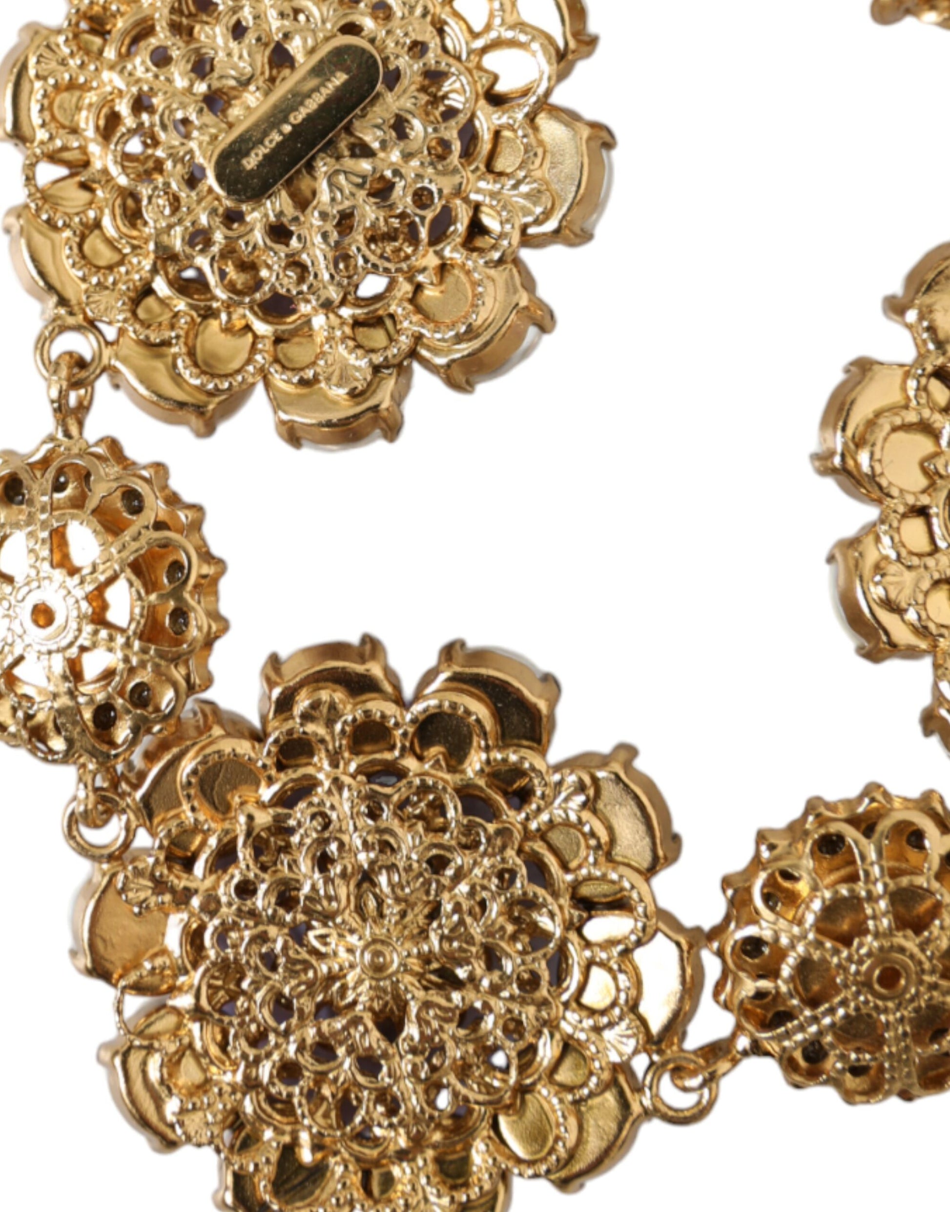 Goldfarbenes FIORI BLOOMING Armband mit floralen Barockkristallen