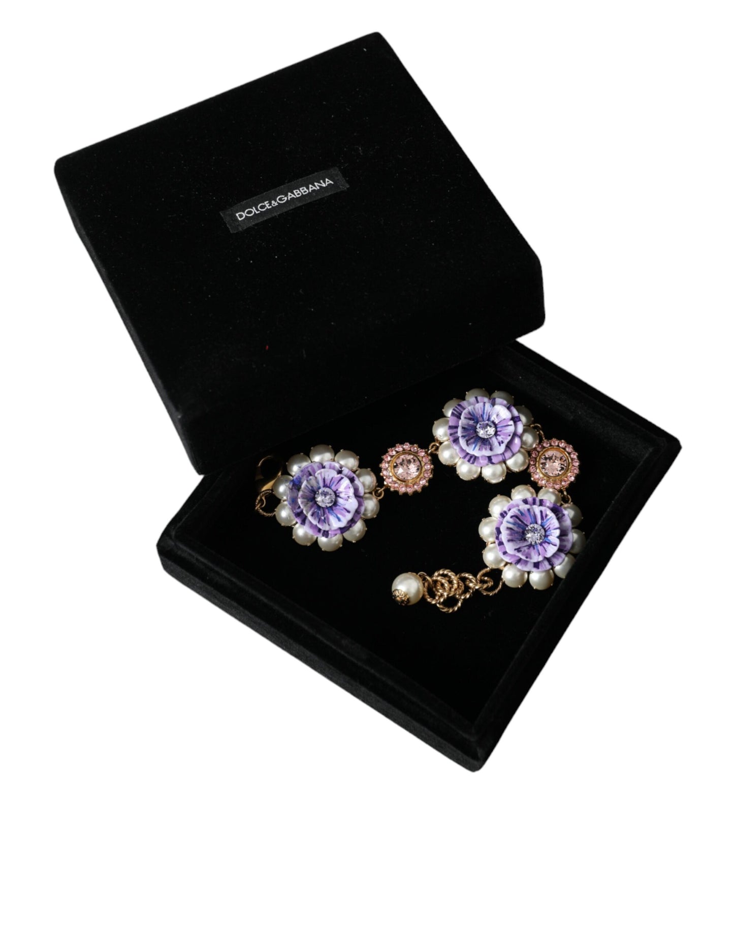 Goldfarbenes FIORI BLOOMING Armband mit floralen Barockkristallen