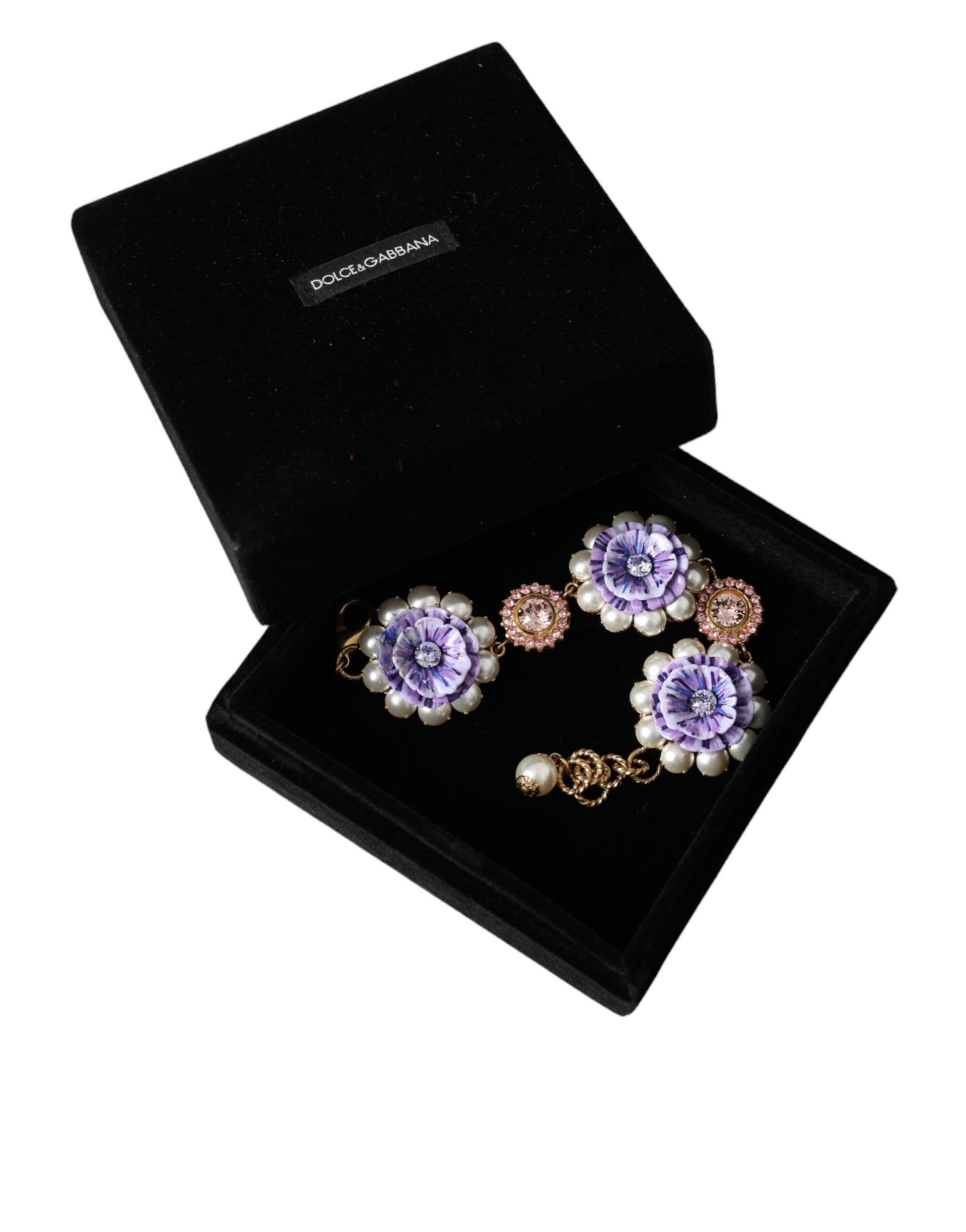 Goldfarbenes FIORI BLOOMING Armband mit floralen Barockkristallen