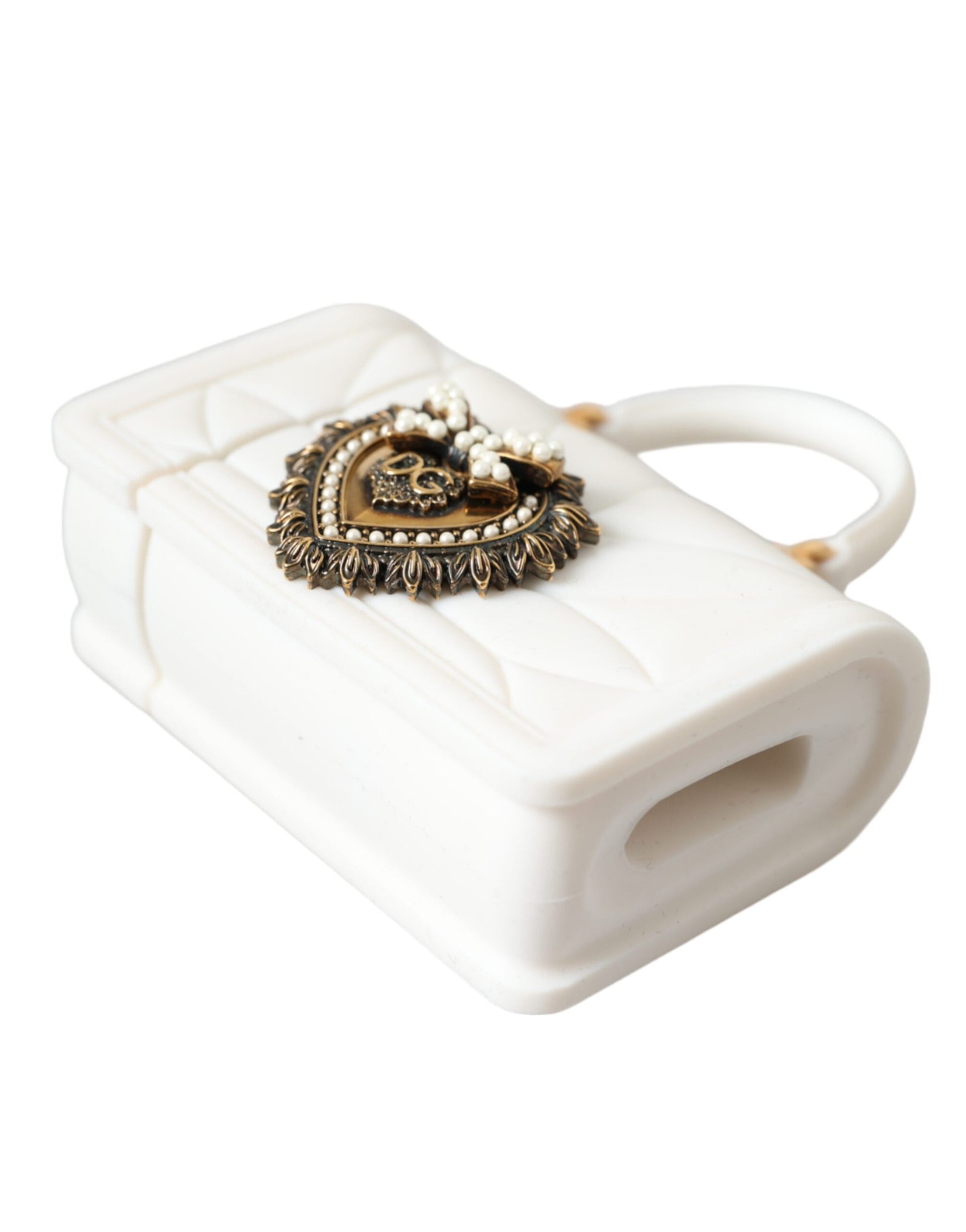 Weiße Silikon Devotion Herz Abdeckung Handtasche Airpod Fall