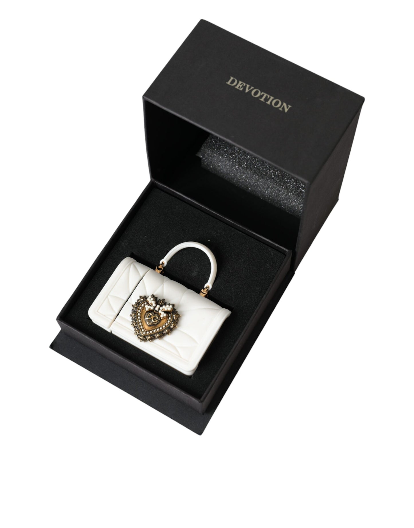 Weiße Silikon Devotion Herz Abdeckung Handtasche Airpod Fall