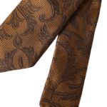 Verstellbare Krawatte aus 100 % Seide mit Blumenmuster in Braun