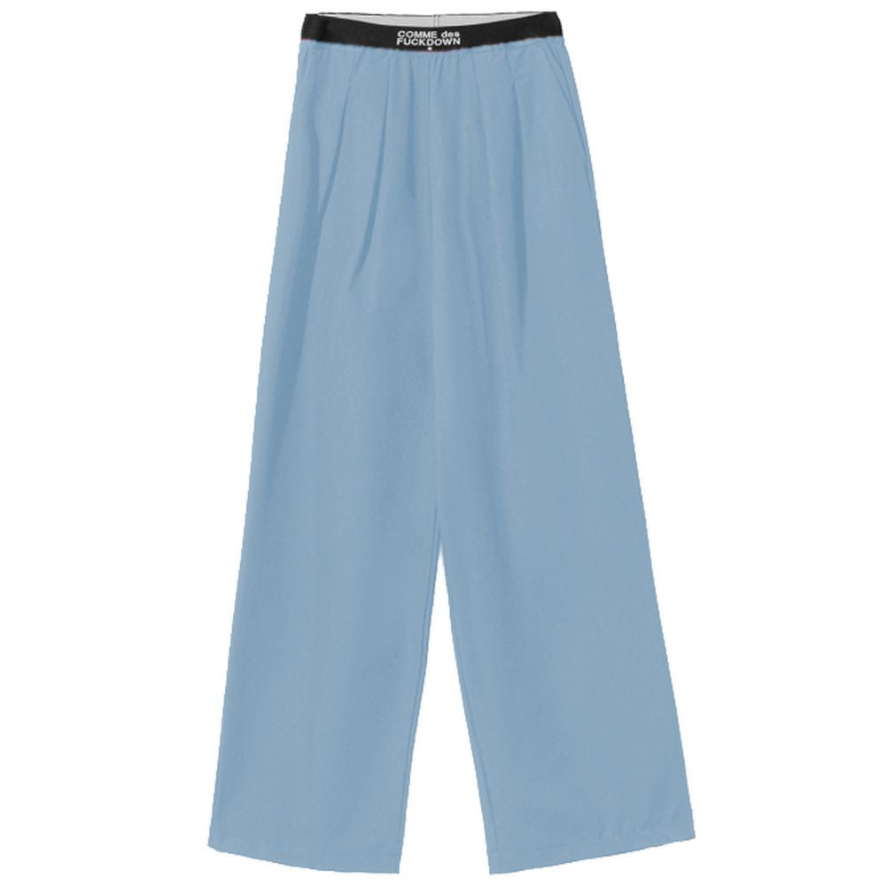 Light Blue Polyester Women Palazzo Pants