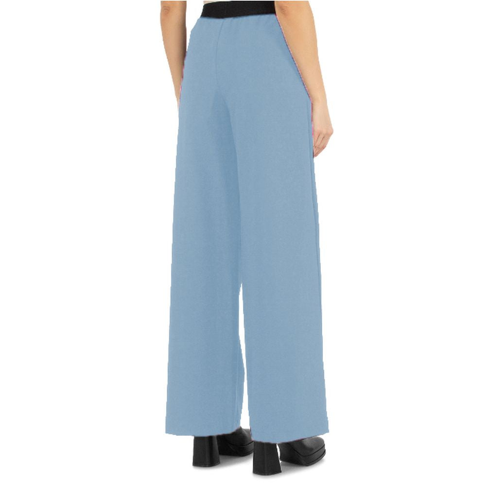 Light Blue Polyester Women Palazzo Pants