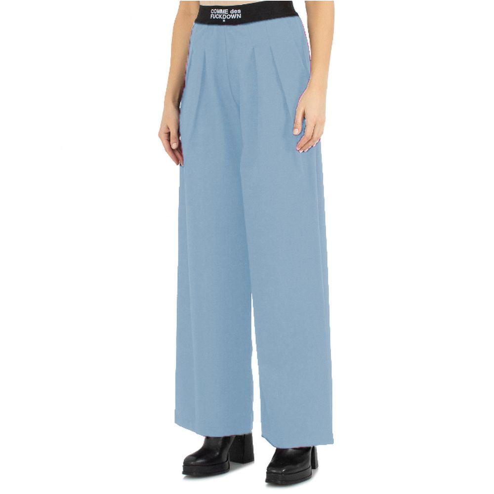 Light Blue Polyester Women Palazzo Pants