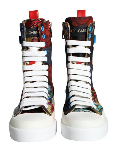Mehrfarbige High-Top-Sneakers mit Patchwork-Logo