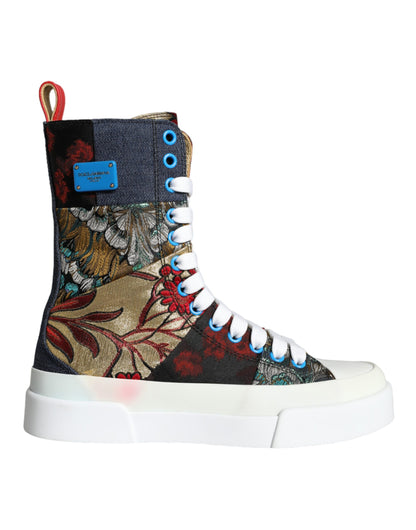 Mehrfarbige High-Top-Sneakers mit Patchwork-Logo
