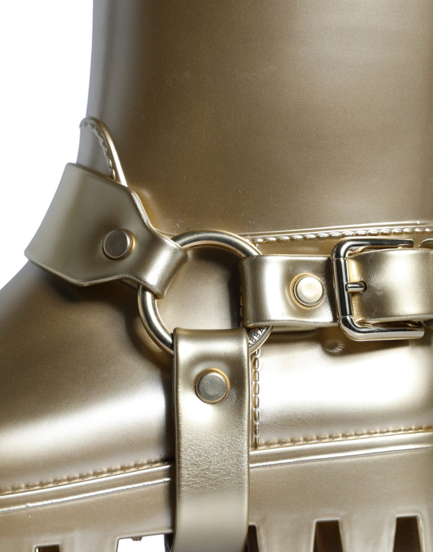 Gummistiefel aus PVC in Metallic-Gold