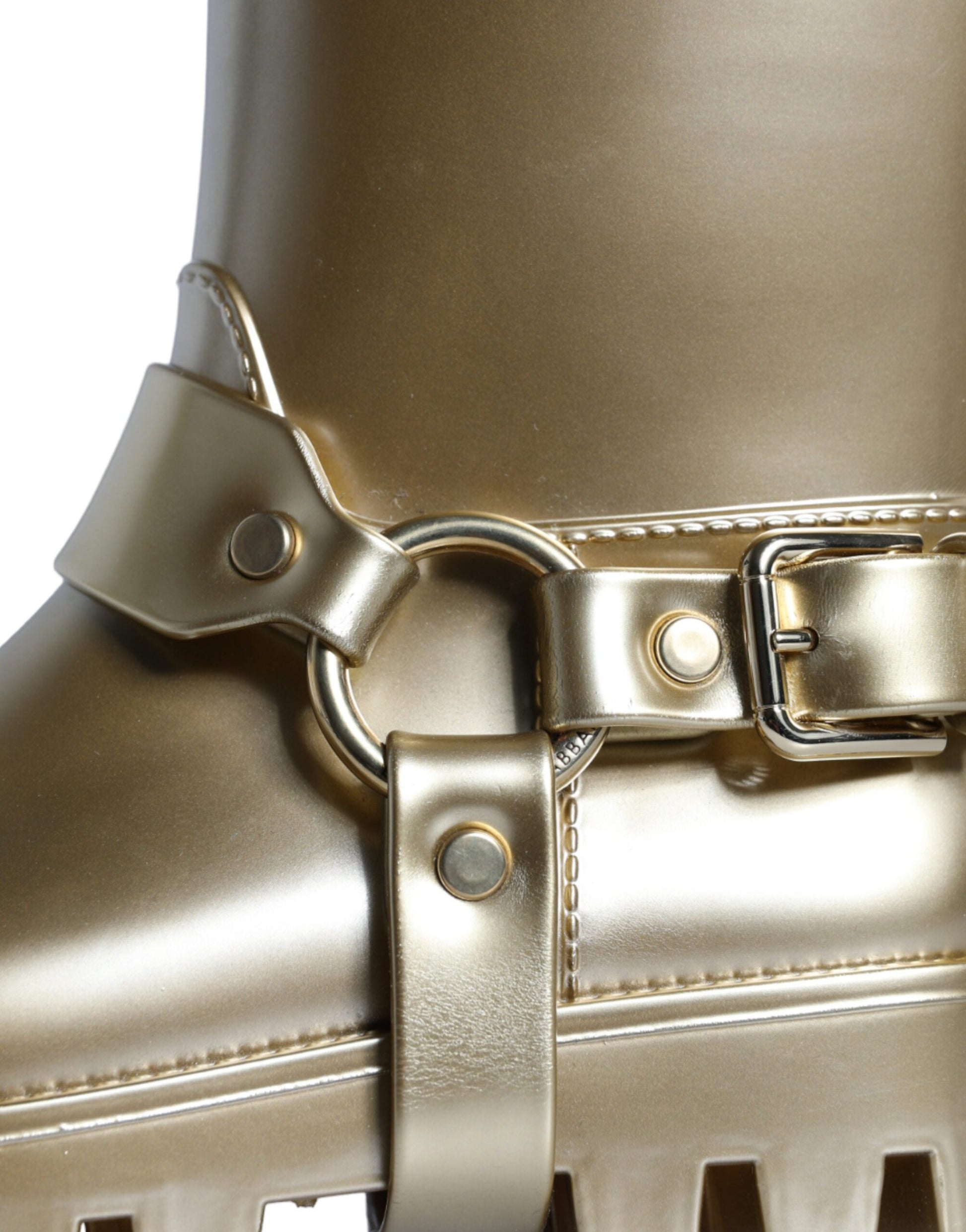 Gummistiefel aus PVC in Metallic-Gold