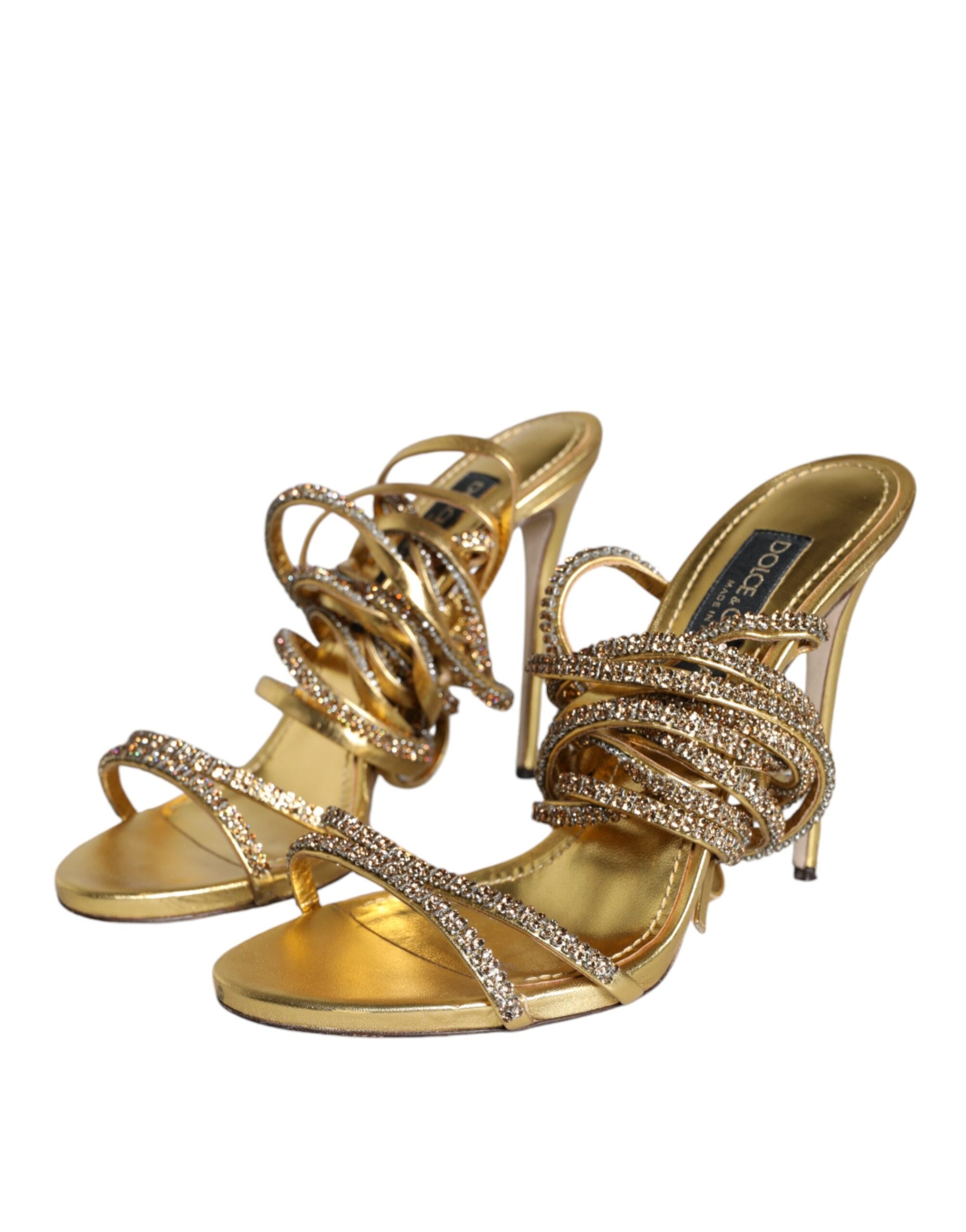 Gold Kristalle Keira Heels Sandalen Schuhe