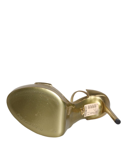 Keira Sandalen aus goldenem Leder mit Plateausohle