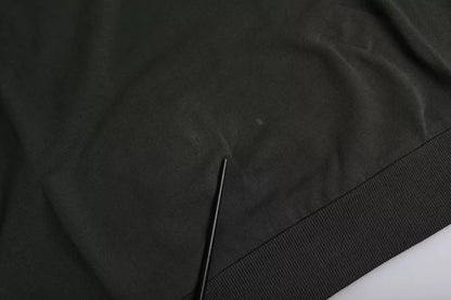 Grüner Pullover aus Baumwolle mit Rundhalsausschnitt und Logo