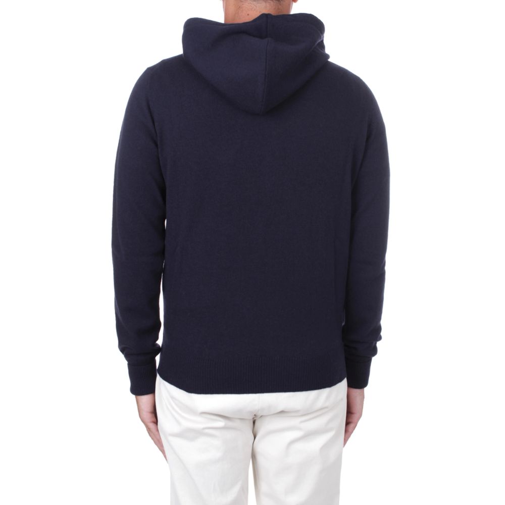 Blue Wool Men's Hoodie