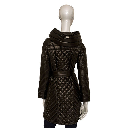 Black Polyester Women Coat
