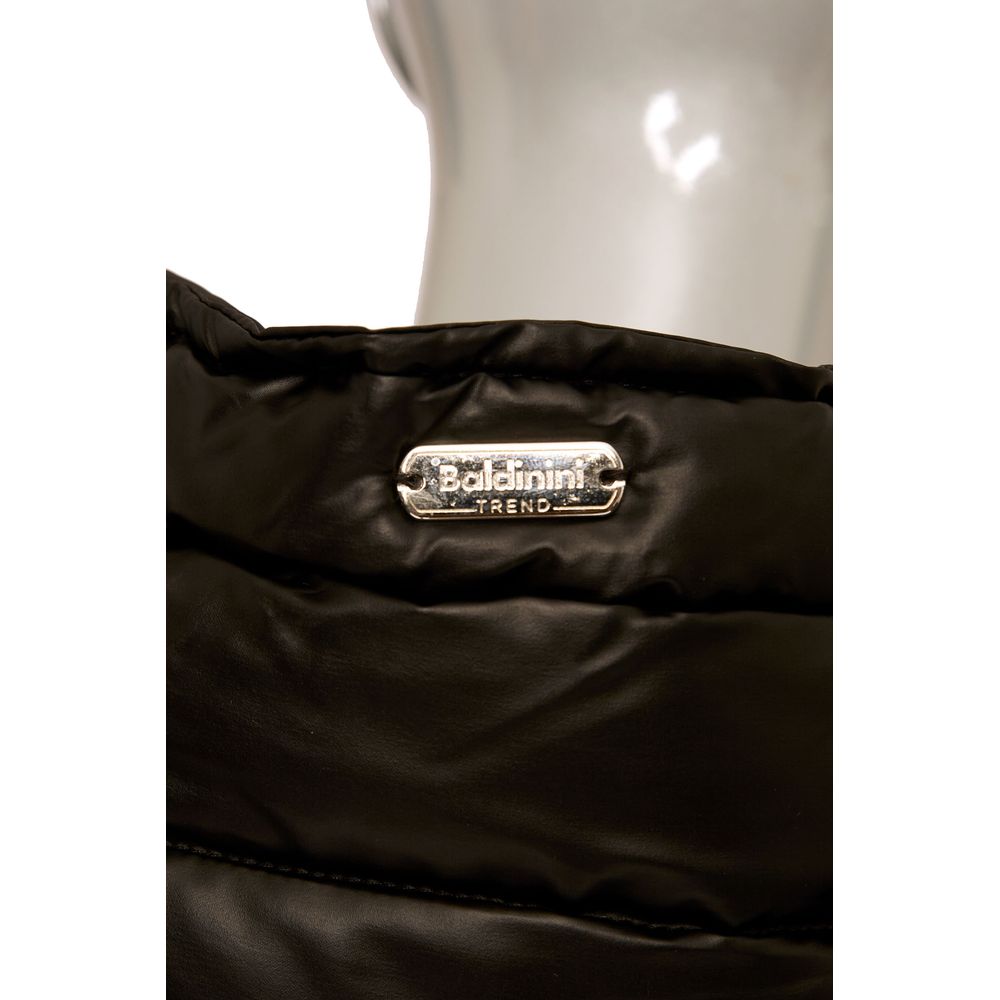 Black Polyester Women Coat