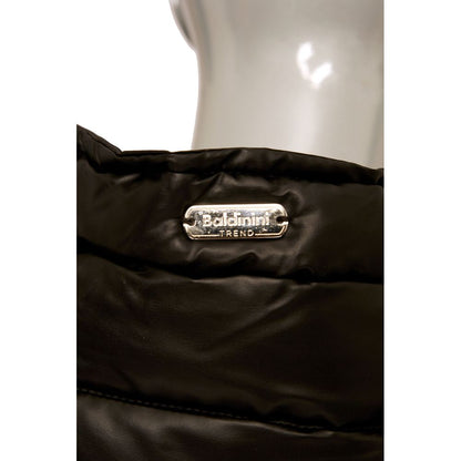 Black Polyester Women Coat