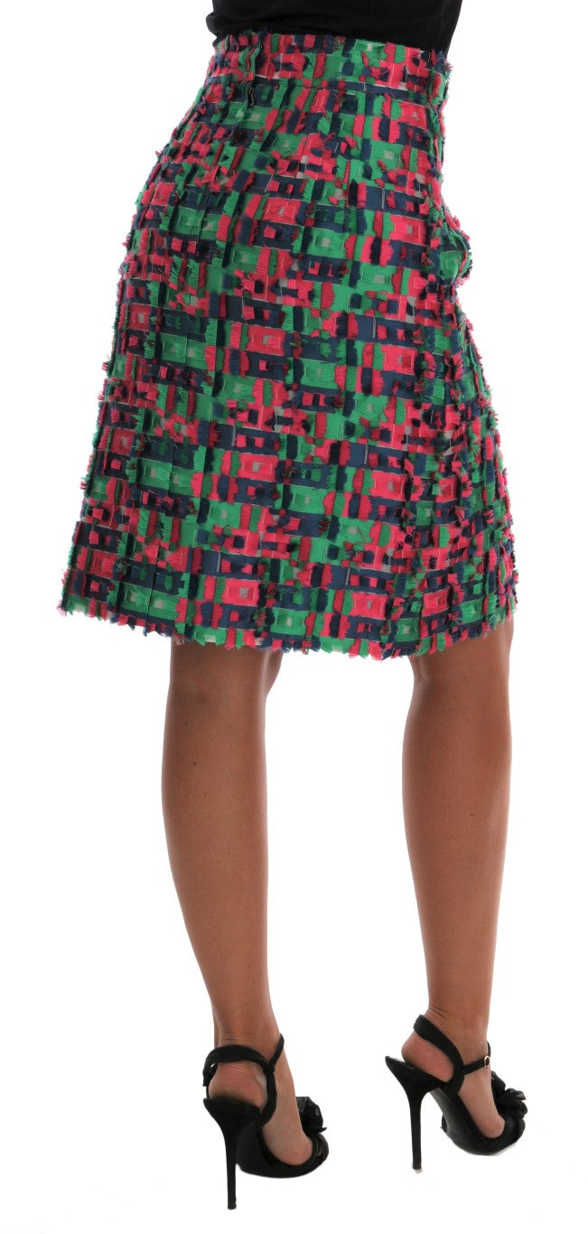Eleganter Jacquard-Bleistiftrock mit hoher Taille