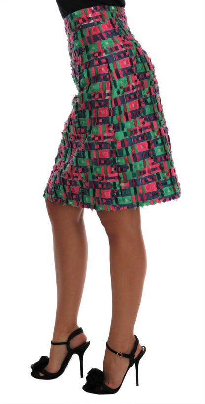 Eleganter Jacquard-Bleistiftrock mit hoher Taille