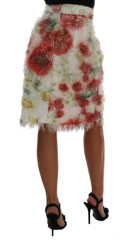 Eleganter Bleistiftrock mit Blumenmuster und hoher Taille
