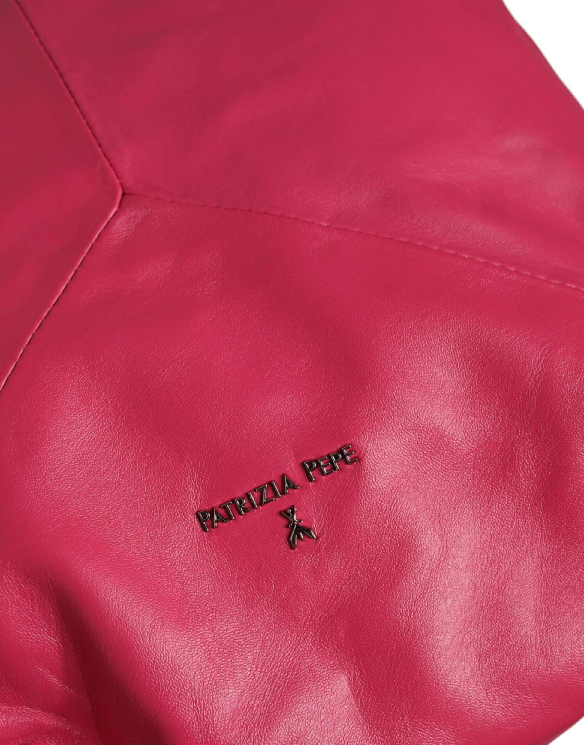 Fuchsia Rosa Leder Schultertasche Handtasche