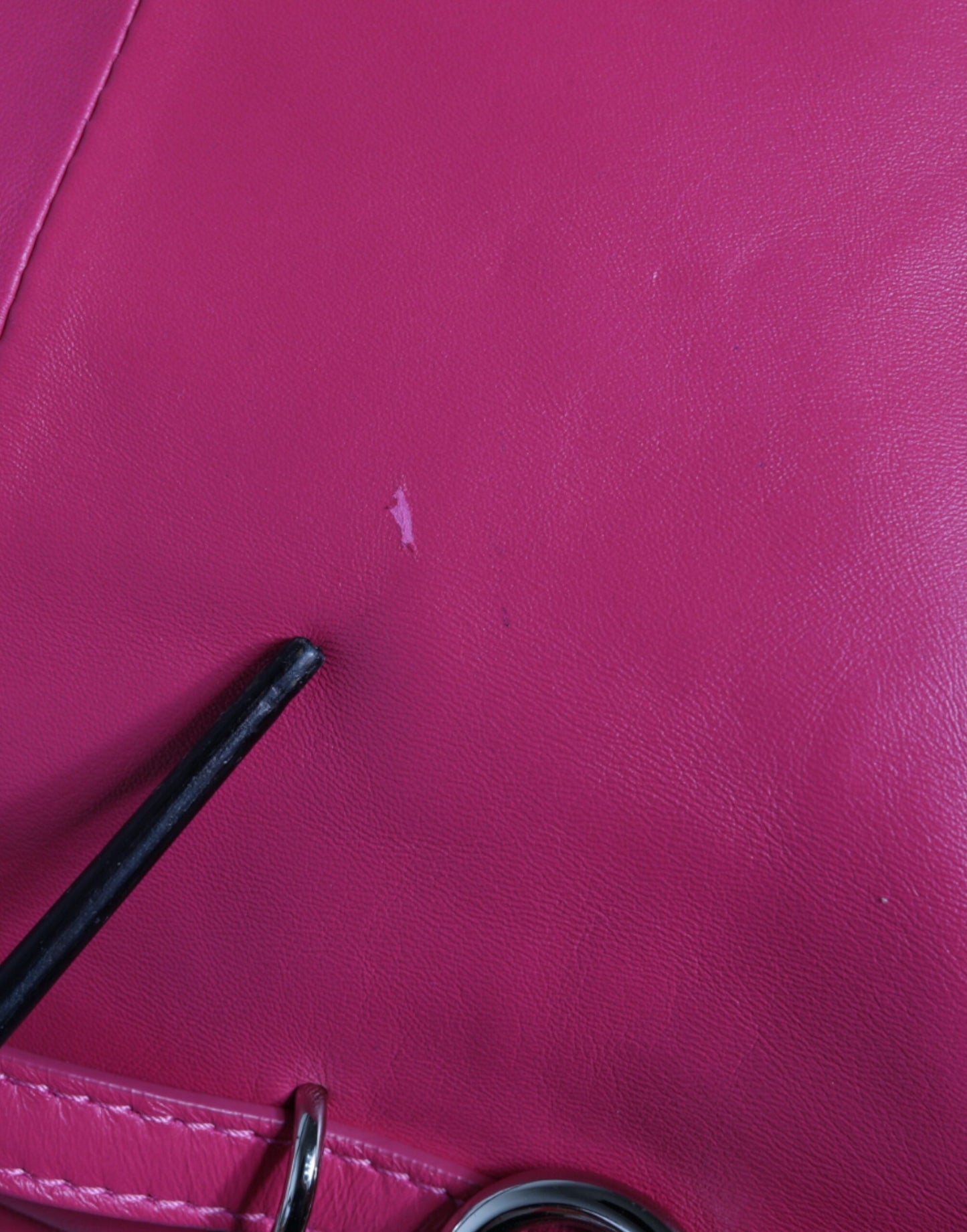 Fuchsia Rosa Leder Schultertasche Handtasche