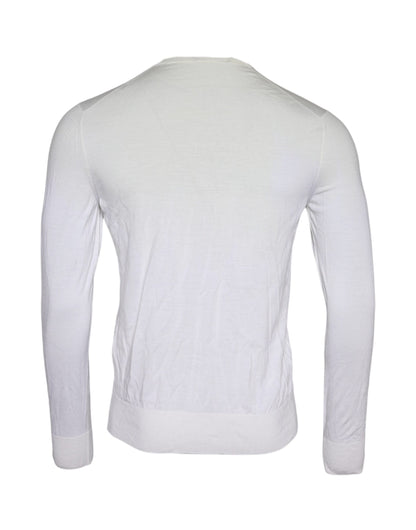 Pullover mit Rollkragen aus Wolle in gebrochenem Weiß
