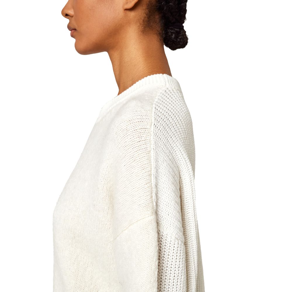 White Recycled Wool Women Sweater