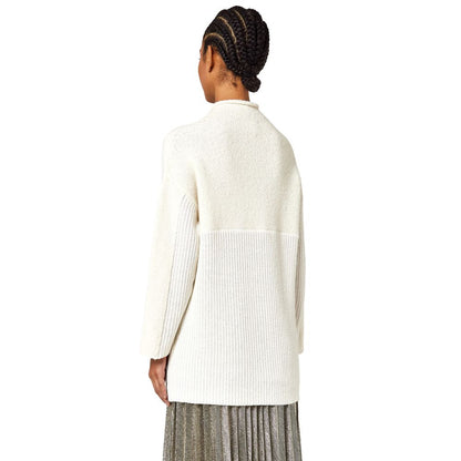 White Recycled Wool Women Sweater